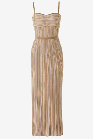 Sparkle Ribbed Sweetheart Neck Sleeveless Long Dress