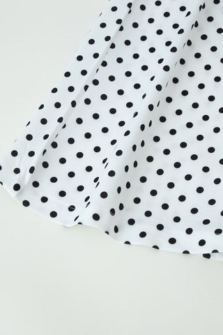 Polka Dot Polyester Halter Neck Sleeveless Top & Flared Pants Set