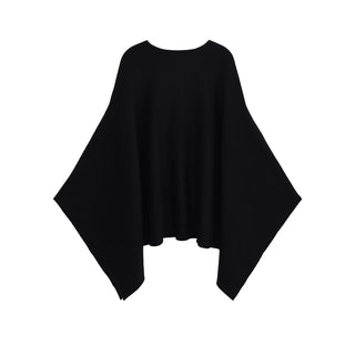 Soft Knit Poncho Top – Asymmetrical Hem Relaxed Fit