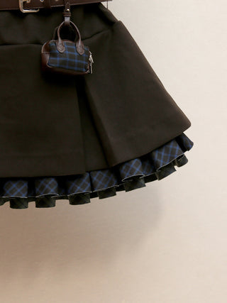 Sleeveless Short Structured Mini Dress with Layered Hem and Belt Detail