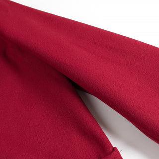 High Neck Asymmetric Wool Blend Coat with Side Pockets