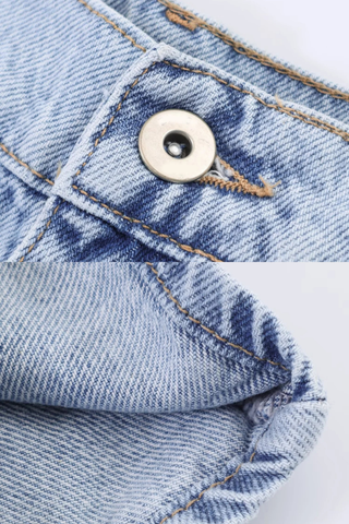 High-Waisted Straight Leg Distressed Jeans with Lace Detail