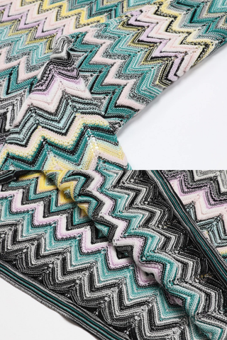 Chevron Knit Sleeveless Bodycon Long Dress
