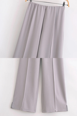 Soft Lounge Relaxed Top & Wide-Leg Pants Set – Lightweight Jersey, Long Sleeve, Minimal Design