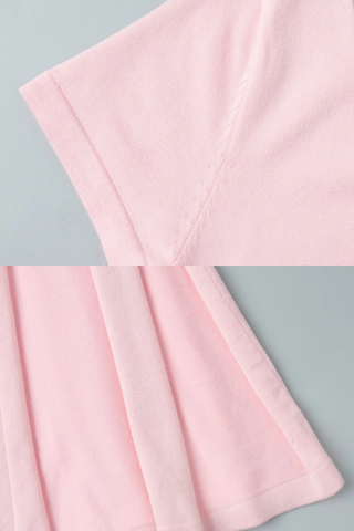 Ribbed Knit Sculpted Panel Short Sleeve Long  Dress
