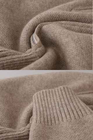 Cozy High-Neck Zip Knit Set – Soft Two-Piece Loungewear with Relaxed Wide-Leg Pants