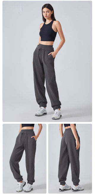 High-Waist Loose Casual Fleece Sweatpants