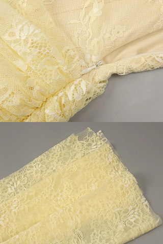 One-Shoulder Lace Long Dress with Sculpted Corset Fit