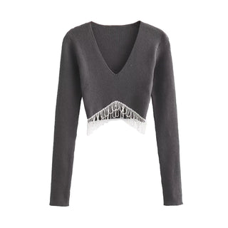 Henley Long Sleeve Crop Top