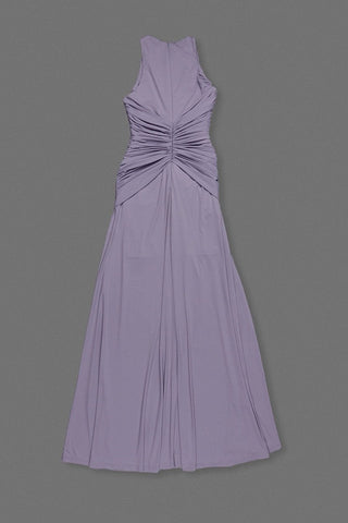 Ruched Twist Waist Sleeveless Long Dress