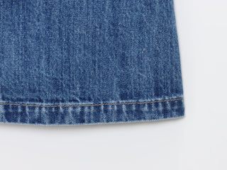 Sculpted Button-Front Denim Mini Dress — Sleeveless Fitted A-Line