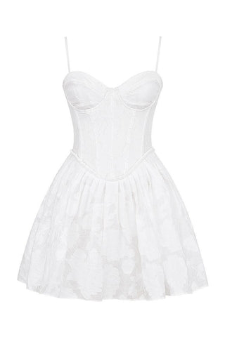 Rosette Texture Corset Mini Dress