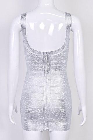 Shimmer Bandage Sleeveless Glamour Mini Dress