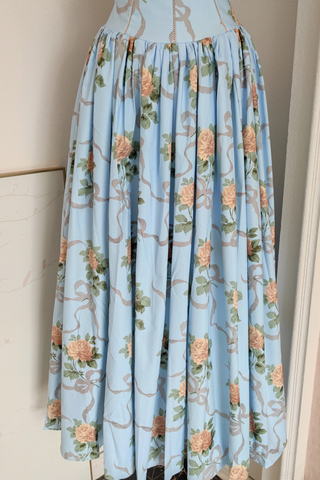 Vintage Garden Inspired Floral Corset Maxi Dress