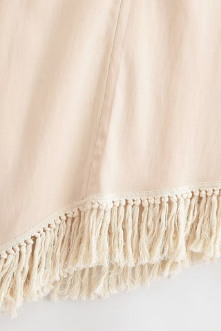 Asymmetric Fringe Halter Top & Wide-Leg Pants Set