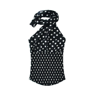 Polka Dot Halter Top & Bubble Mini Skirt Set