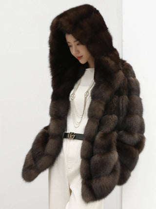 Luxury Hooded Plush Fur-Effect Jacket