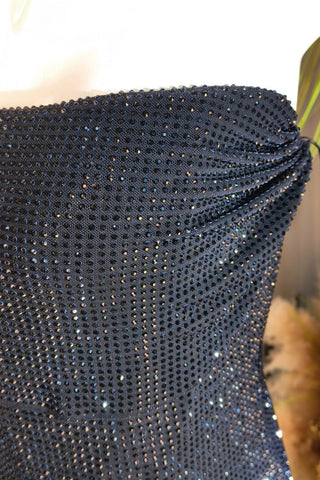 Sparkling Strapless Rhinestone Mermaid Evening Gown
