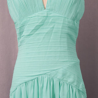 Pleated Halter Chiffon Long Dress