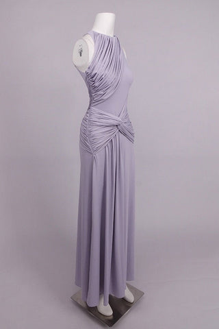 Ruched Twist Waist Sleeveless Long Dress