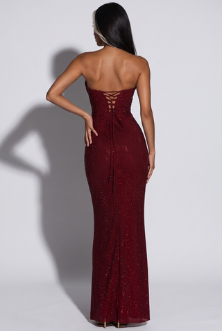 Sparkling Strapless Rhinestone Mermaid Evening Gown