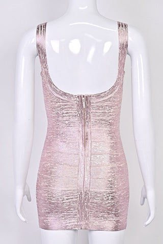 Shimmer Bandage Sleeveless Glamour Mini Dress