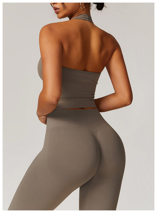 Seamless Sculpt Halter Crop Top & High-Waist Legging Set