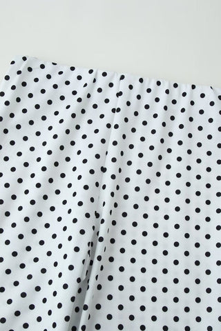 Polka Dot Polyester Halter Neck Sleeveless Top & Flared Pants Set
