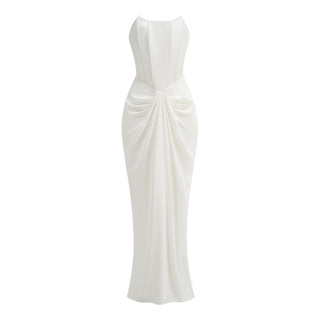 Luxe Corset Drape Maxi Gown