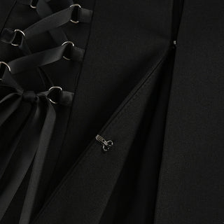 Tailored Structured Blazer with Lace-Up Corset Design
