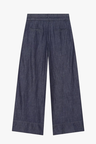 Draped One-Shoulder Top with Wide-Leg Pants Set