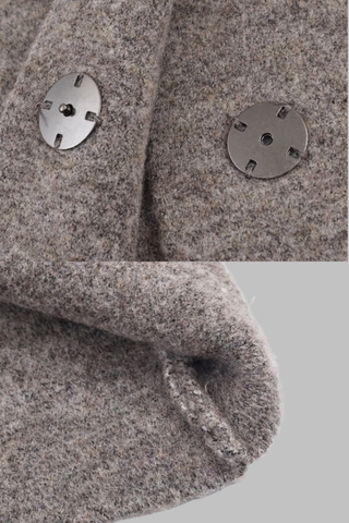 Two-Piece Wool Blend Set with Ruffled Collar Top and Flared Mini Skirt