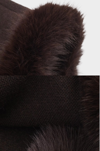 Premium Fur-Trim Cape Poncho with Relaxed Draped Cut