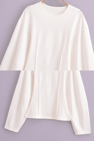 Soft Lounge Relaxed Top & Wide-Leg Pants Set – Lightweight Jersey, Long Sleeve, Minimal Design