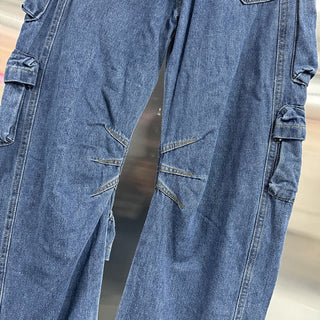 Multi-Pocket Wide Leg Cargo Jeans