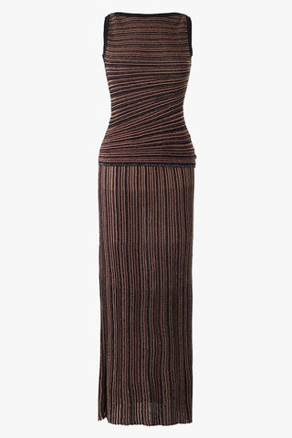 Sleeveless Textured Knit Top and Long Skirt Set – Premium Stretch Fabric