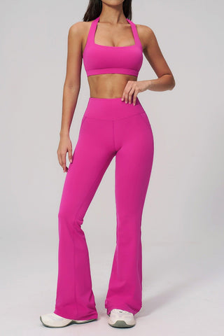 Halter Neck Sculpting Sports Bra with Supportive Fit and Smooth Stretch Fabric