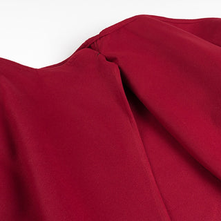 High Neck Asymmetric Wool Blend Coat with Side Pockets