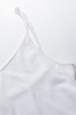 Knit Long Slip Dress with Spaghetti Straps