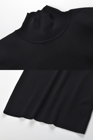High-Neck Long Sleeve Backless Bodycon Long Dress