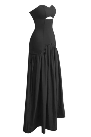 Corset Bodice Long Dress with Structured Fit & Flared Skirt