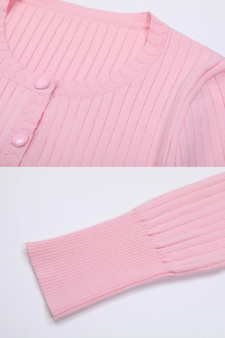 Everyday Chic Ribbed Button-Up Knit Cardigan
