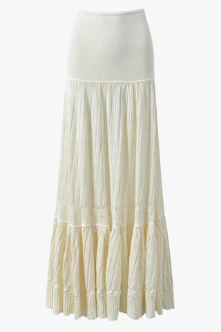 Soft Knit High-Waist Tiered Long Skirt