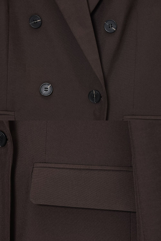 Woven Blazer & Mini Skirt Set – Double-Breasted Design, Long Sleeve Blazer