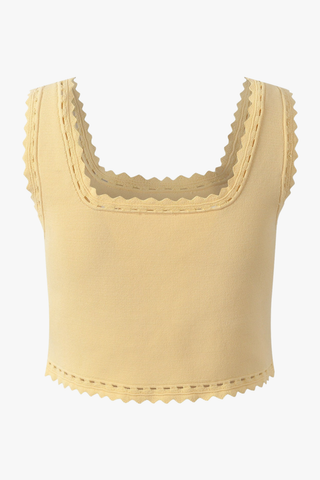 Elegant Knit Two-Piece Set – Sleeveless Crop Top & Flared Mini Skirt