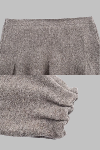 Two-Piece Wool Blend Set with Ruffled Collar Top and Flared Mini Skirt