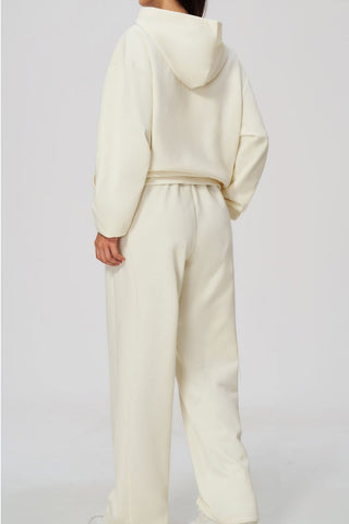 Relaxed Zip-Up Hoodie & Wide-Leg Sweatpants Set