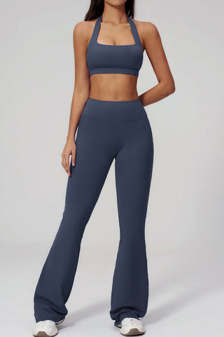 Halter Neck Sculpting Sports Bra with Supportive Fit and Smooth Stretch Fabric