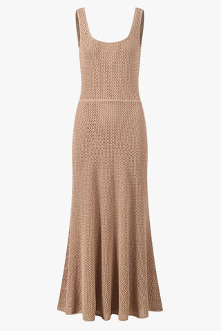 Sunlit Escape Sleeveless Open Knit Long Dress