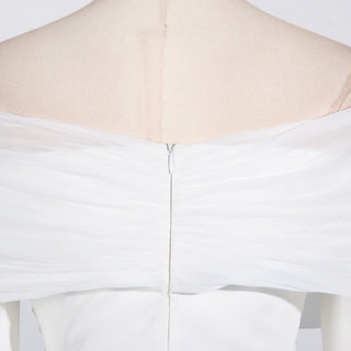 Off-Shoulder Tulle Draped Blazer Dress